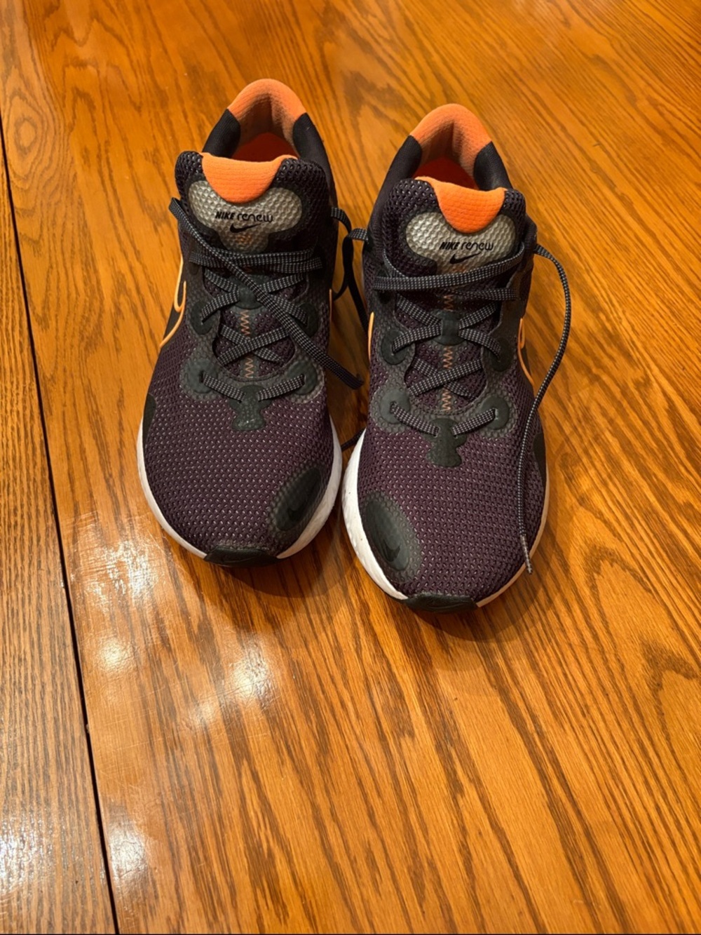 Nike Black and Orange Mesh Running Sneakers